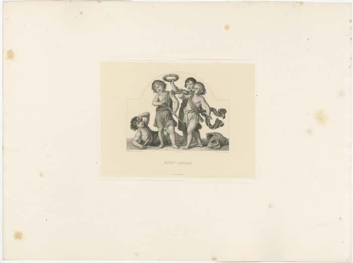 Antique Print 'Victory Fanfare' Of The Curtain In The New Opera House In Vienna photo furniture