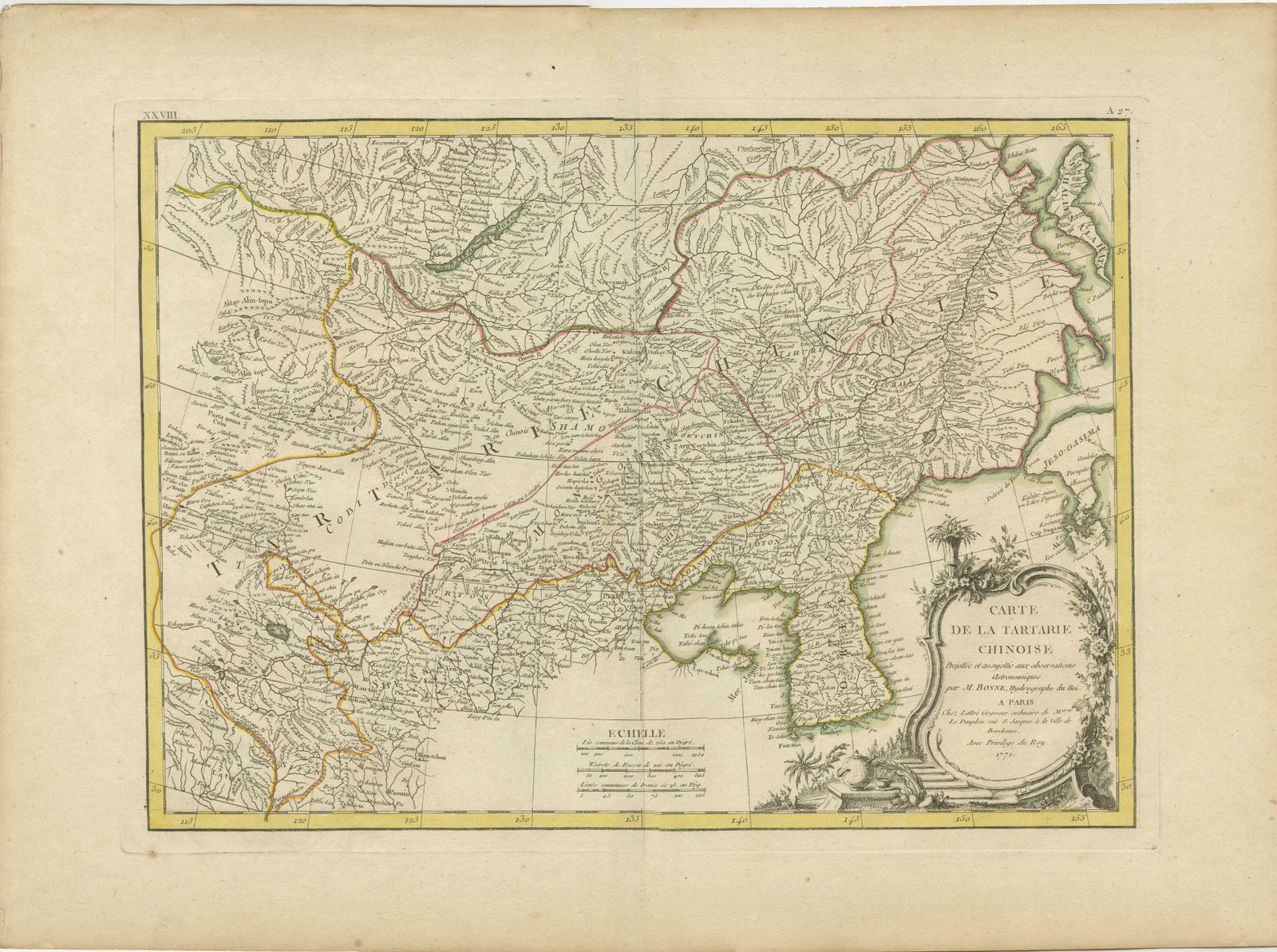 Original Old Map Of Present Day Mongolia, Northeast China And Korea photo furniture
