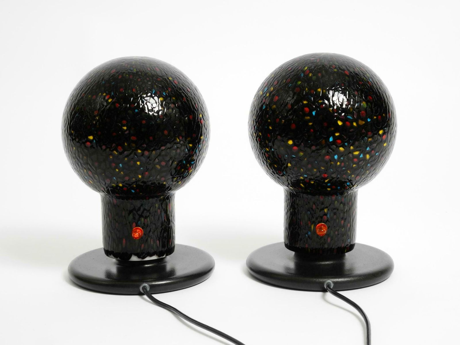 photo furniture Pair Of Large 80s Italian Postmodern Table Lamps Made Of Colored Murano Glass
