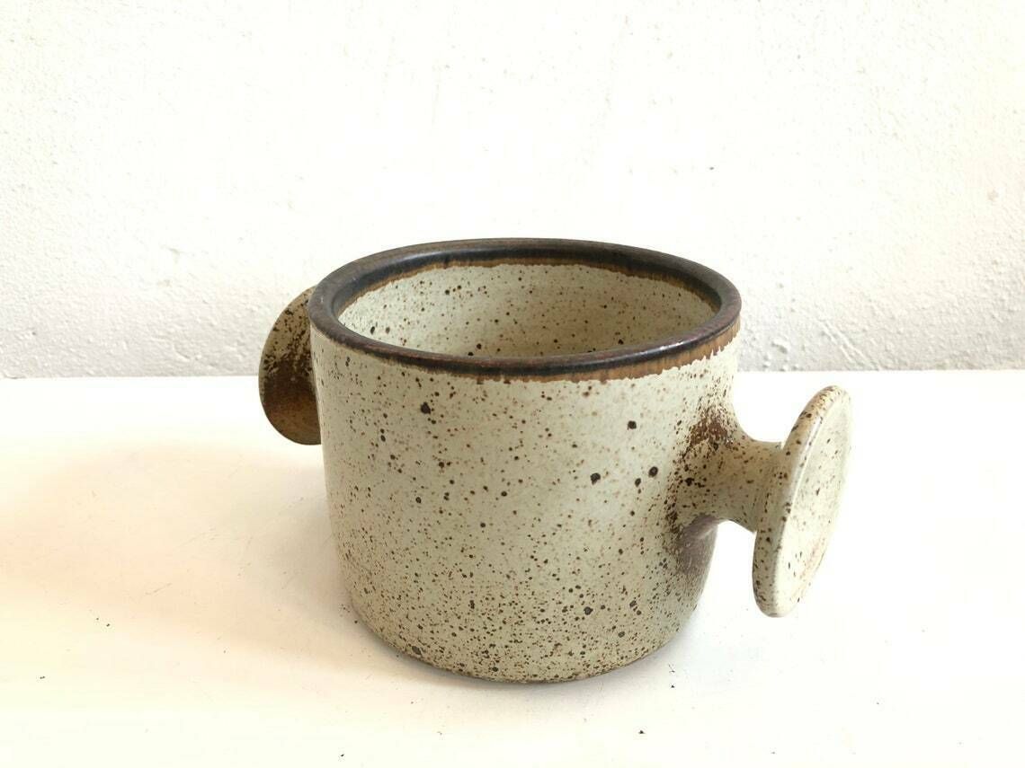 Danish Mid Century Modernist Design Fine Art Ceramic Piece In Earth Colors From Tingkeramik Følle, Denmark photo vintage
