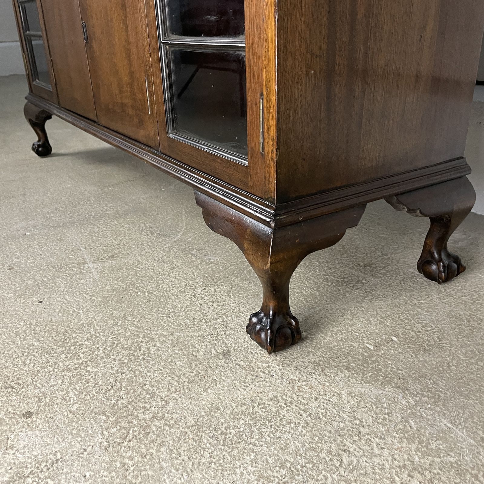 photo for sale Antique Art Deco Mahogany Bureau With Glazed Cabinets
