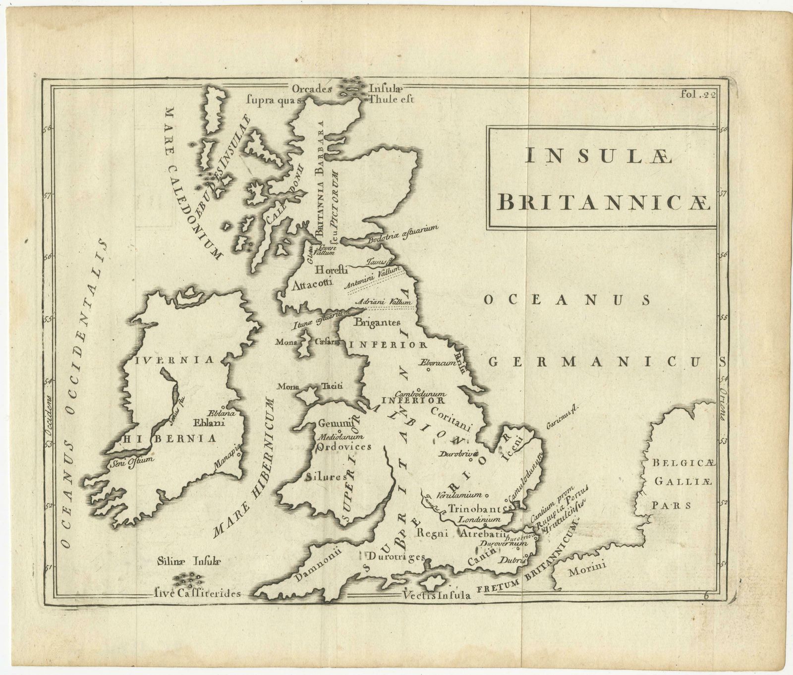 Antique Map Of The British Isles With Walls, Settlements And Other Features photo furniture