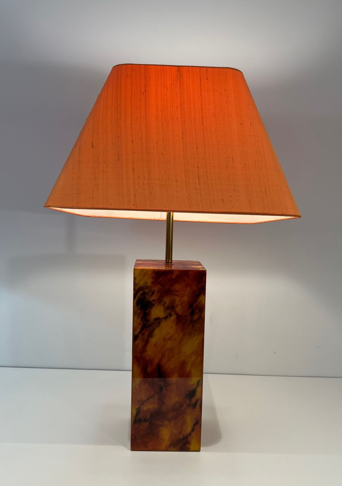Pair Of Plexiglass Lamps. French Work. Around 1970 photo vinterior