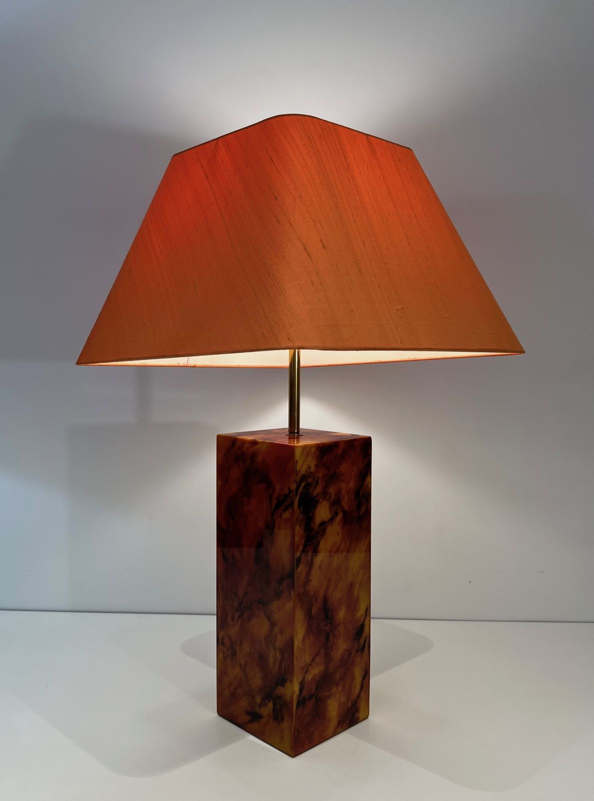 Pair Of Plexiglass Lamps. French Work. Around 1970 photo vintage