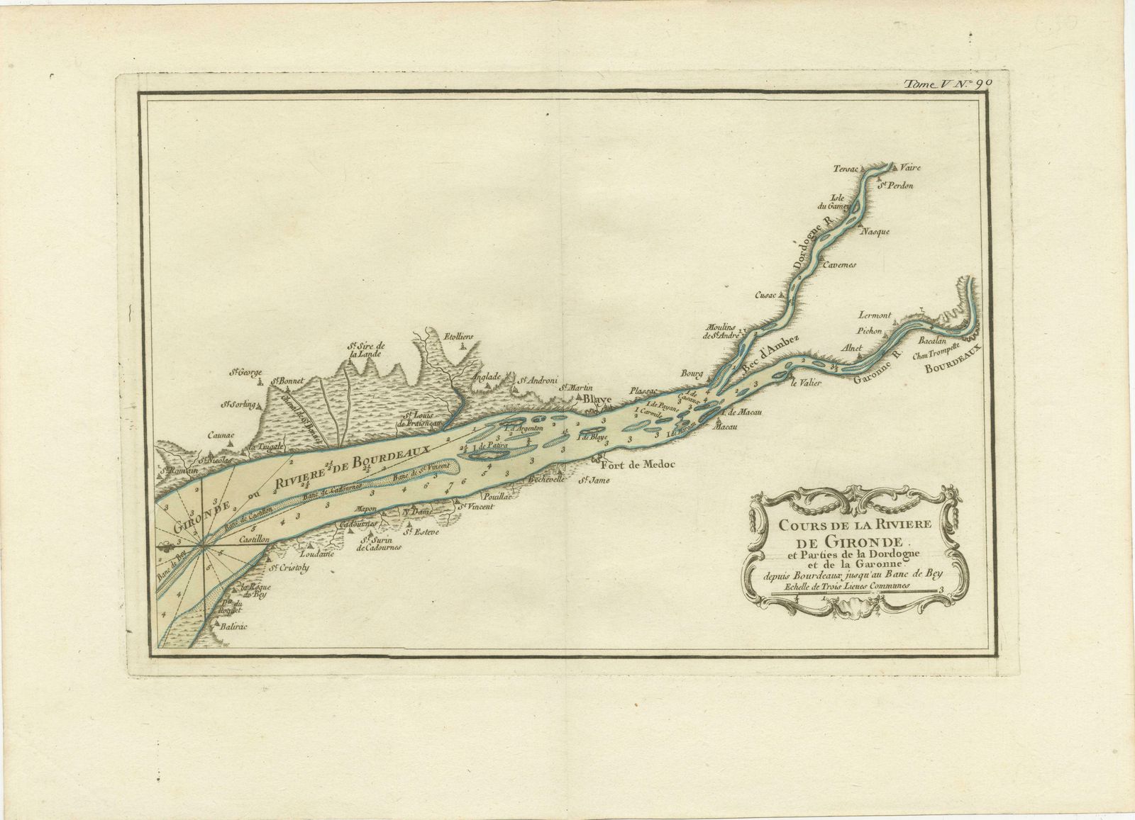 Antique Map Of The Gironde, Part Of The Dordogne And The Garonne, France photo furniture