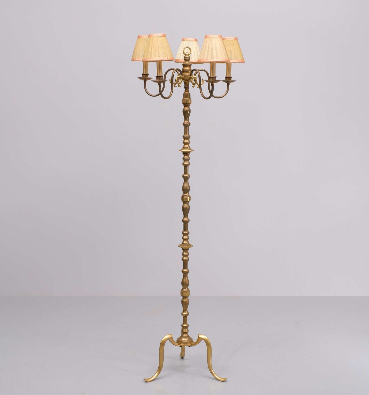Lucien Gau Style Brass Floor Lamp 1960s France photo buy