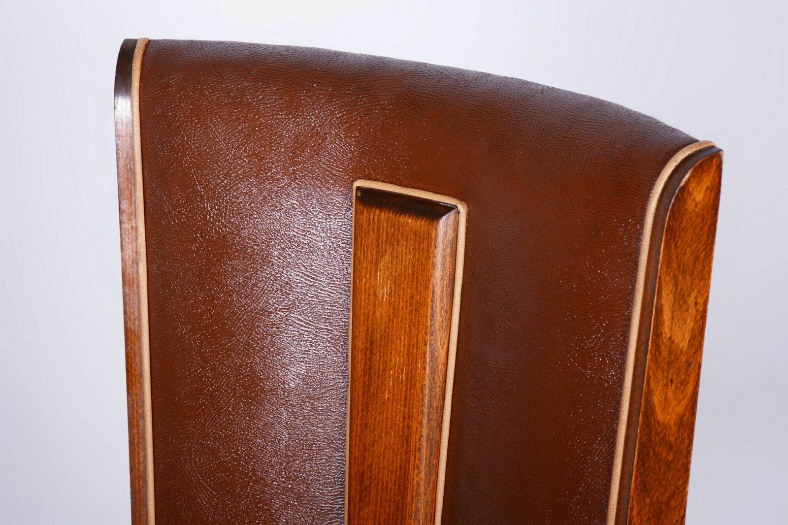 Pair Of Original Art Deco Chairs, By Jules Leleu, Beech, France, 1920s photo furniture