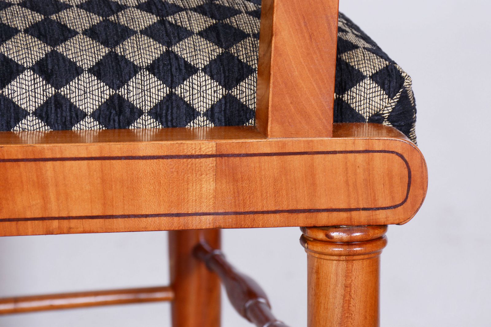 Restored Biedermeier Armchair, Cherry Tree, Ebony, Austria Vienna, 1820s photo vintage