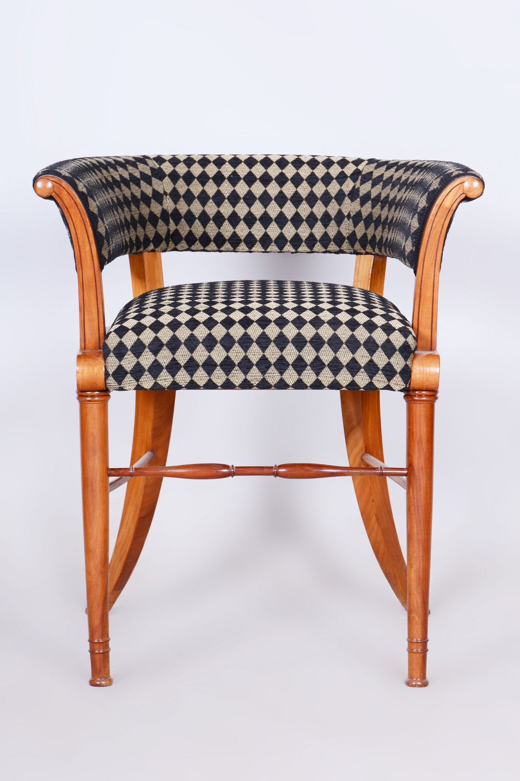 Furniture Restored Biedermeier Armchair, Cherry Tree, Ebony, Austria Vienna, 1820s photo