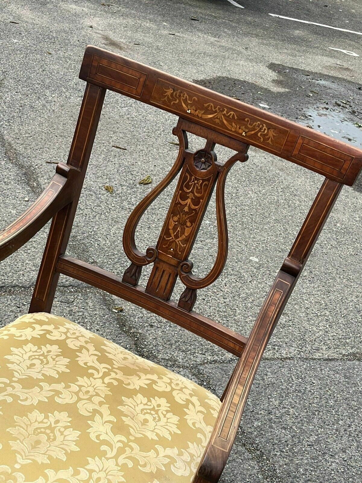 Antique Sheraton Inlaid Mahogany Armchair photo 608.0