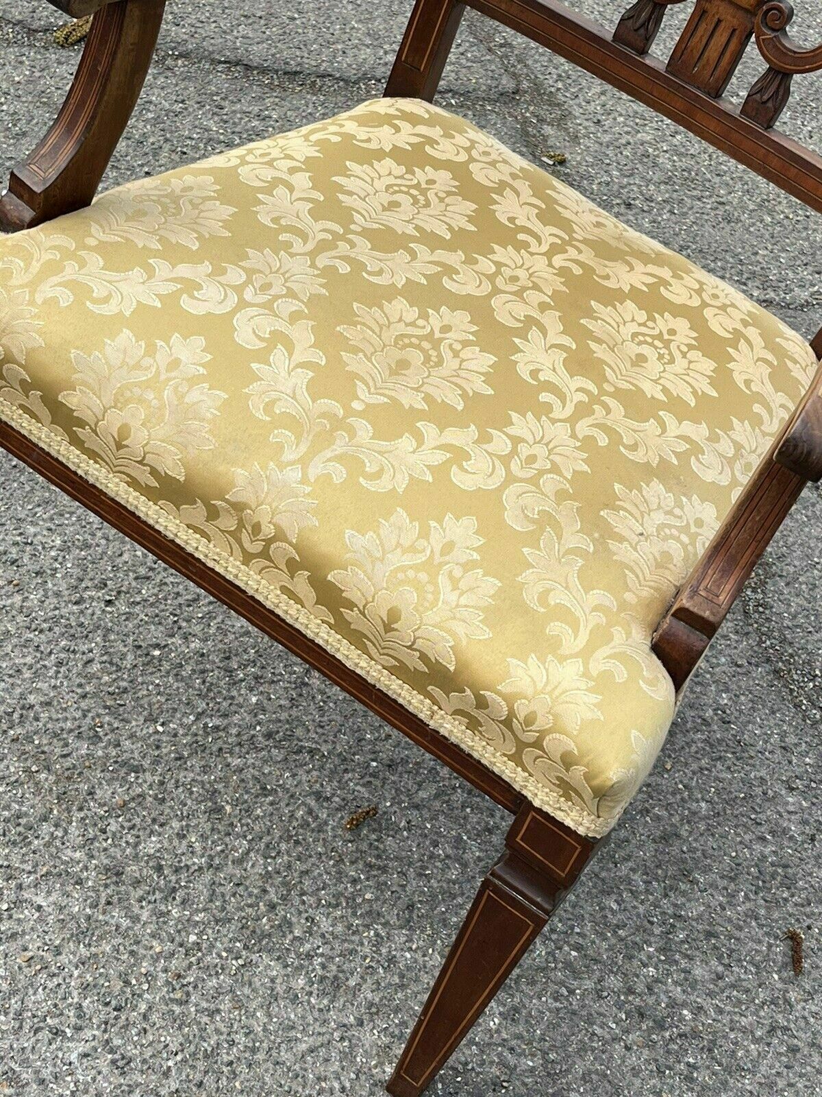 Antique Sheraton Inlaid Mahogany Armchair photo vinterior