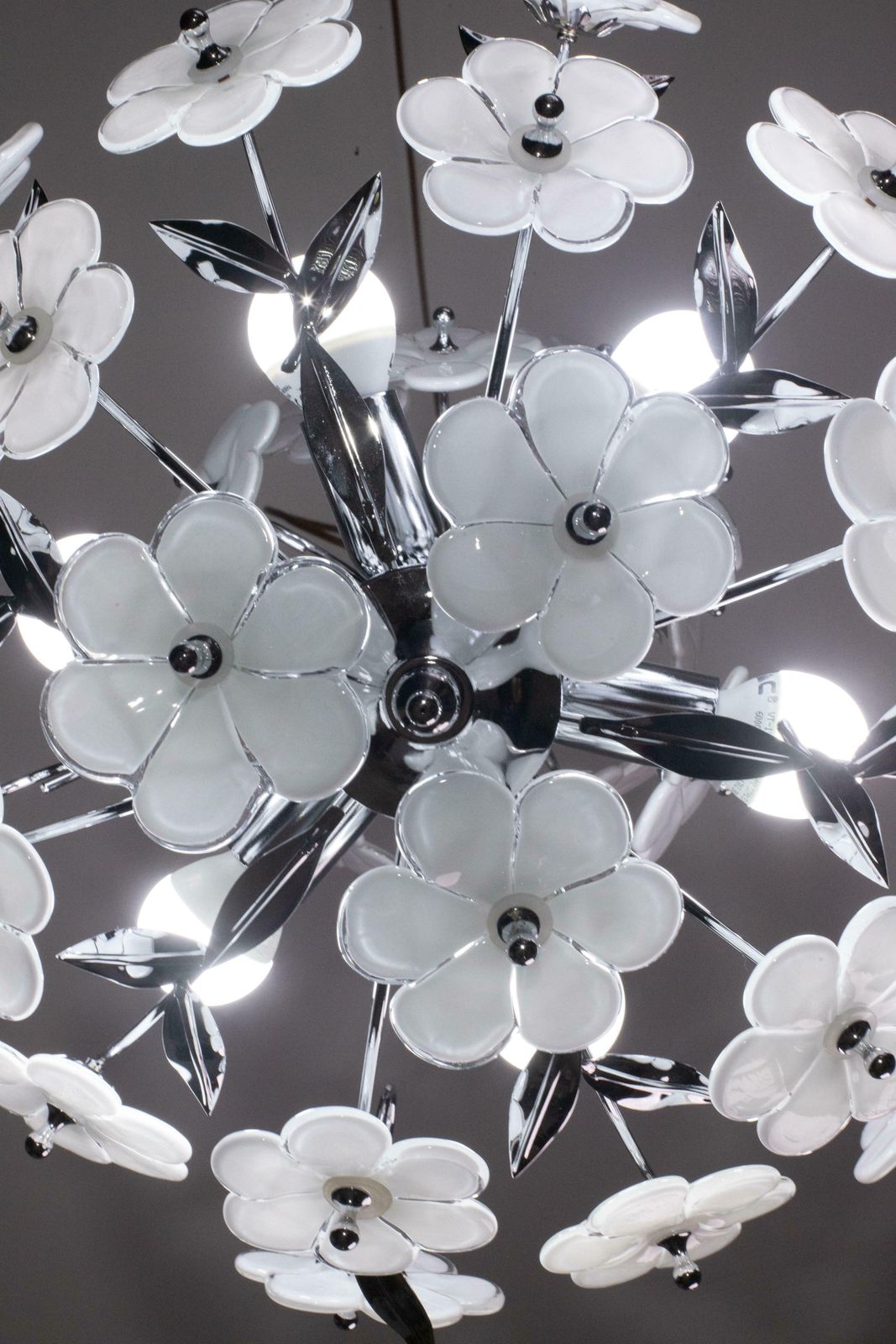 Lighting Spectacular Murano Chandelier Full Of White Flowers, New Bath Silver, 1980s £1,492.77 photo