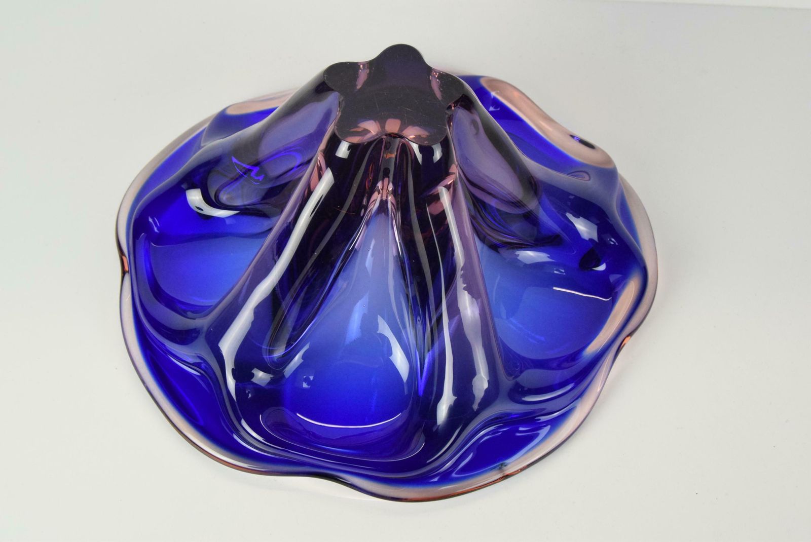 photo for sale Mid Century Big Art Glass Bowl, Design Josef Hospodka For Chribska, 1960's.