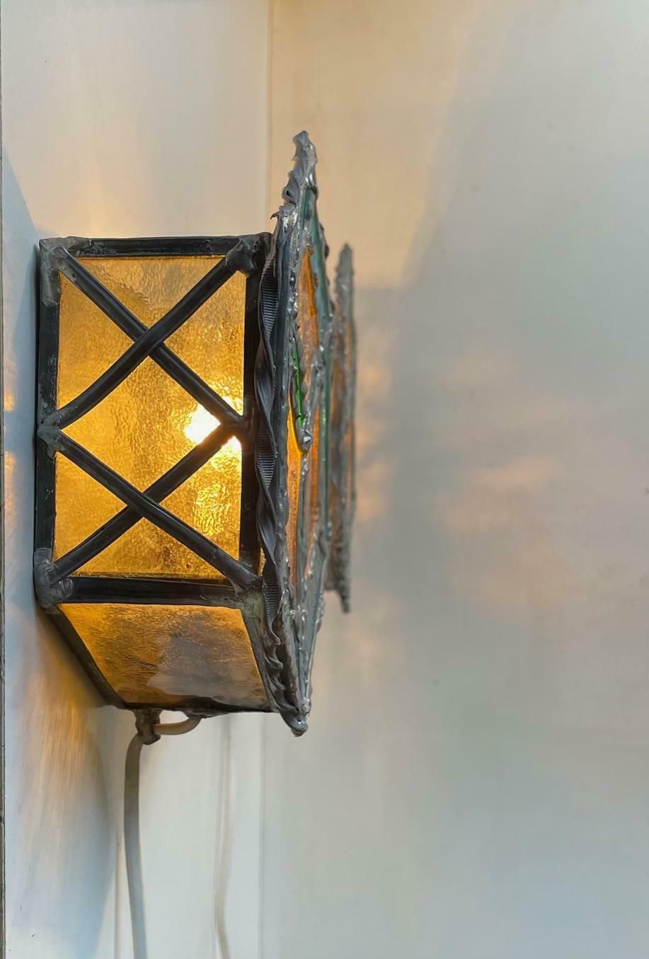 Vintage Scandinavian Gothic Style Stained Glass Wall Sconces photo Lighting