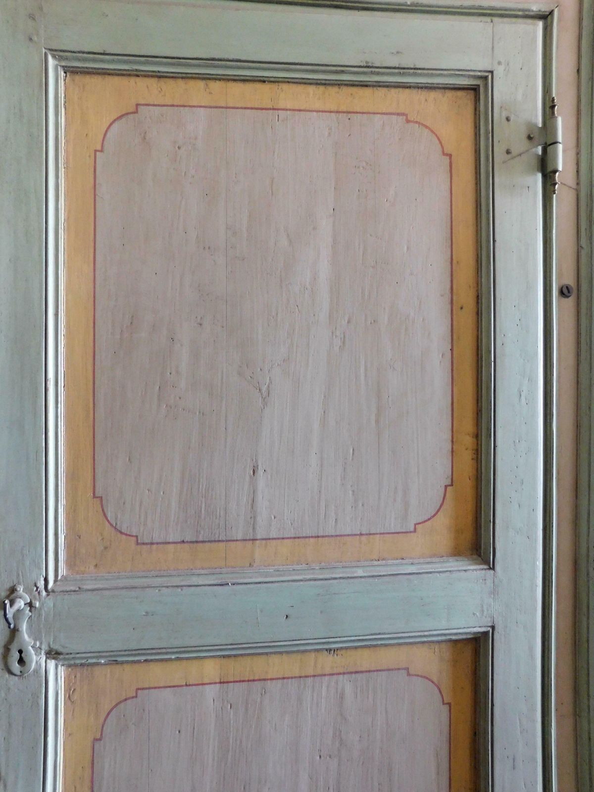 Interior Door In Painted Wood, Complete With Frame And Painted Overdoor, Italy photo 4214.0