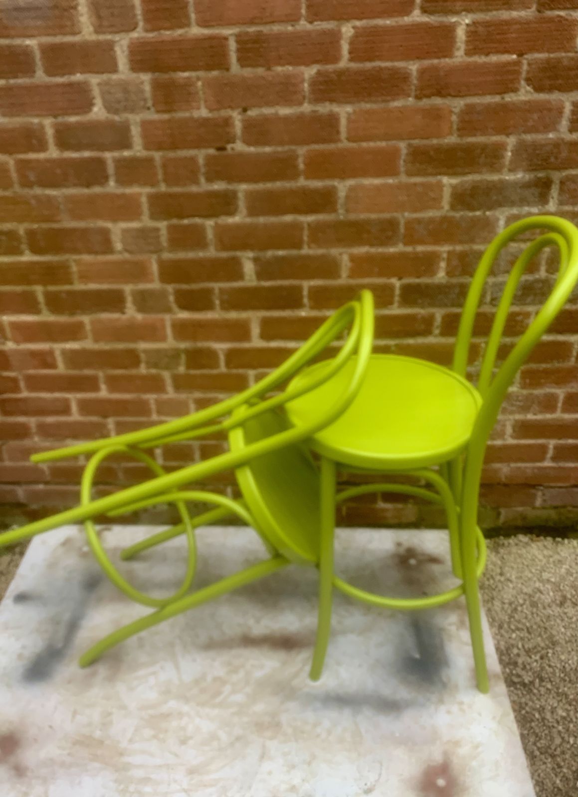 A Pair Of Vibrant Lime Green Bar Stools photo furniture
