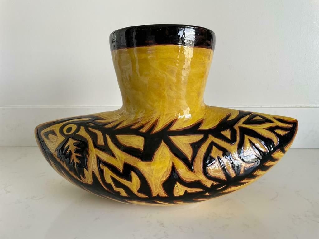 Jean Lurcat Glazed Ceramic Vase, Sant Vincens, Circa 1955, France photo for sale
