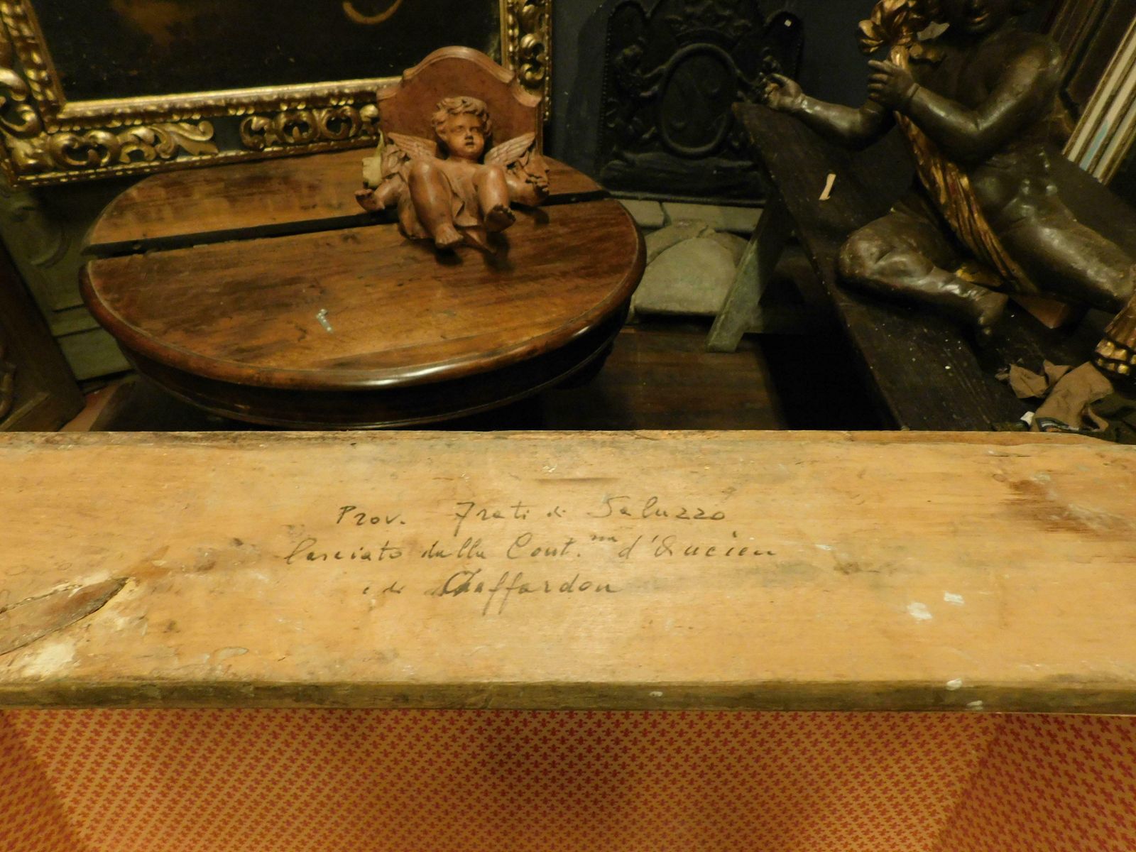 Antique Venetian Lacquered And Gilded Chest Of Drawers, Richly Carved, Italy photo vintage
