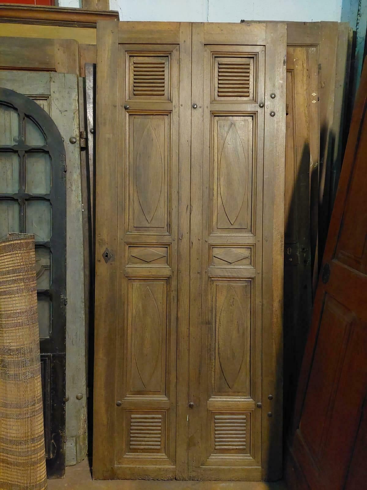 Single Leaf Entrance Door Carved In Walnut, Italy photo for sale