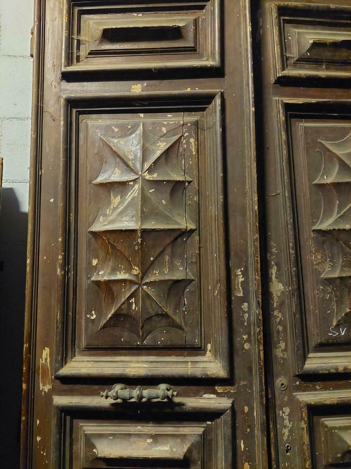 Double Entrance Door In Larch Carved And Lacquered From Turin (Italy) photo Home Fixtures