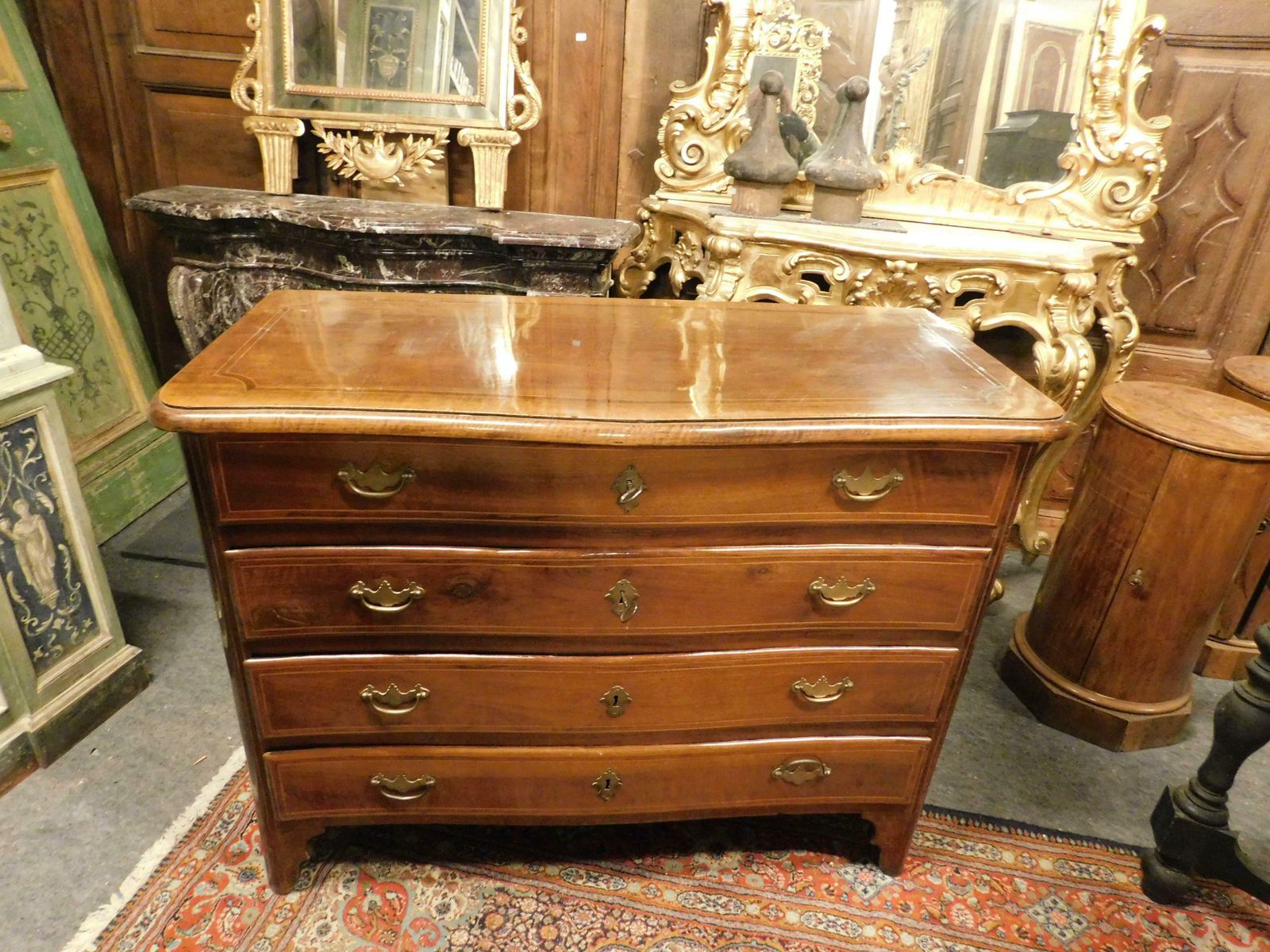 Dresser, Chest Of Drawers In Walnut, Veneered And Inlaid, Italy photo 3951.0