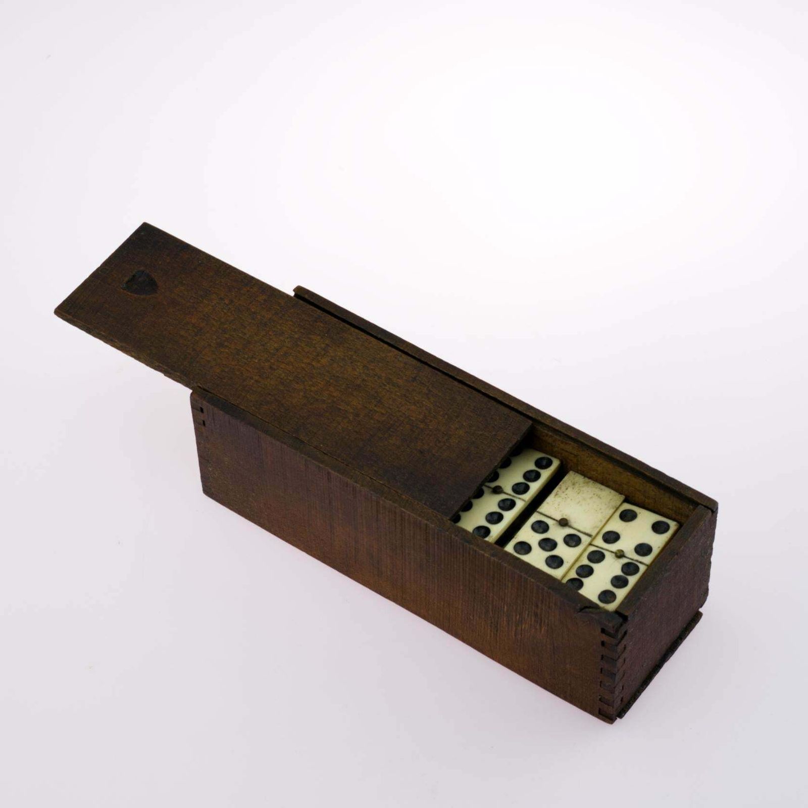 Antique French Bone And Ebony Dominoes Set, 1800s photo for sale