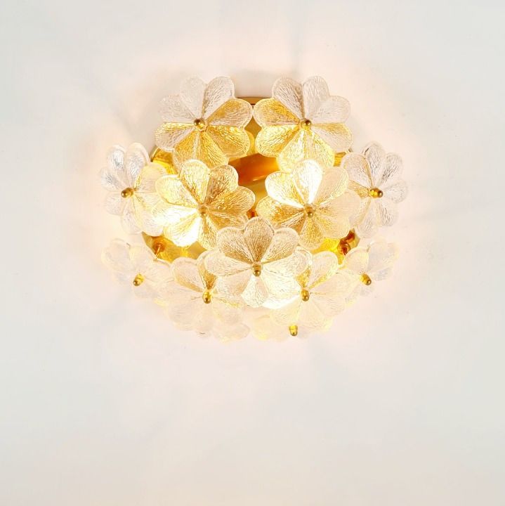 photo furniture Mid Century Floral Murano Glass Flush Mount By Ernst Palme For Palwa, Germany, 1960s