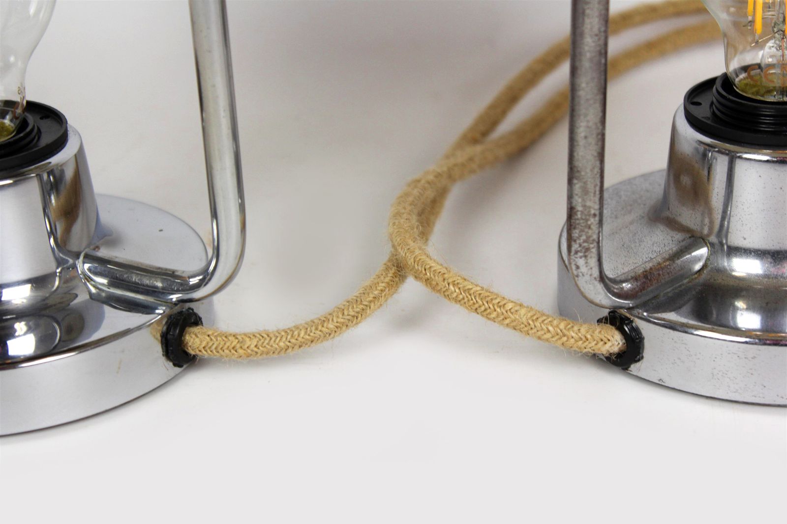 photo for sale Bauhaus Style Chrome Table Lamps From Napako, 1940s, Set Of 2