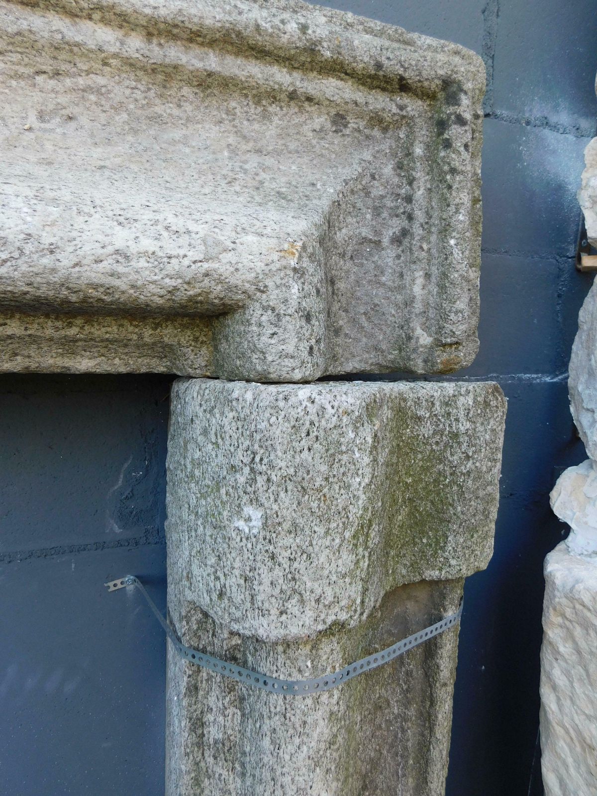 Mantle Fireplace In Gray Stone, Salvator Rosa, Italy photo vintage