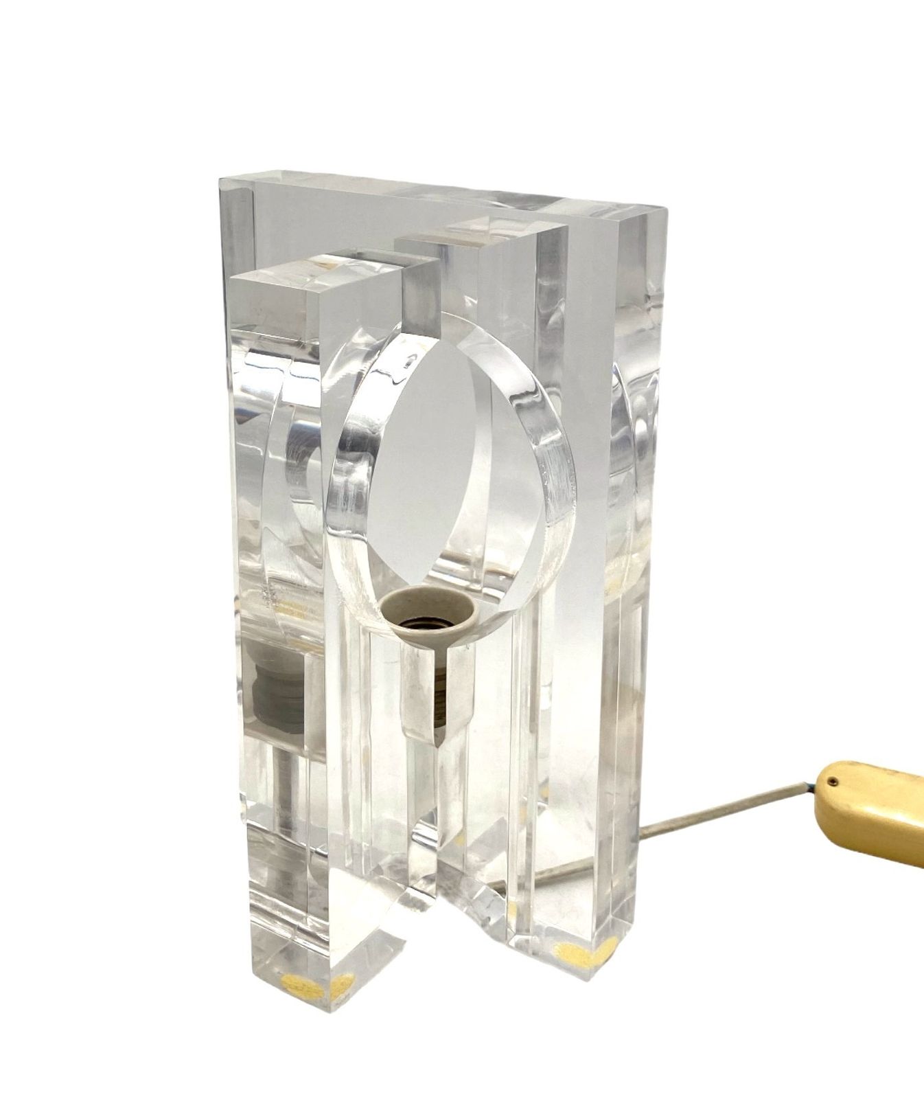 Sandro Petti, Sculptural Lucite Table Lamp, Maison Jansen France 1970s photo vintage