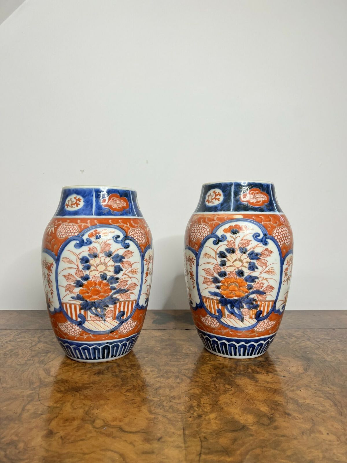 Quality Pair Of Antique Japanese Imari Vases