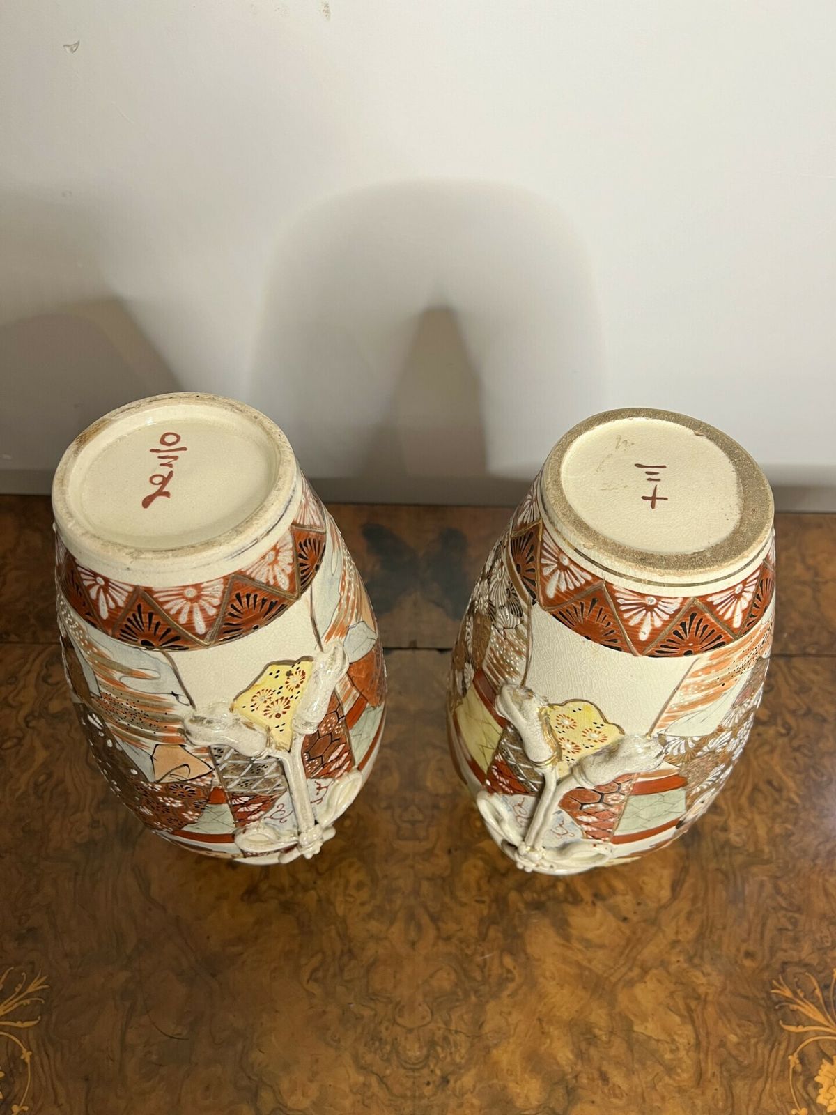 Quality Pair Of Large Antique Satsuma Vases photo Home Decor