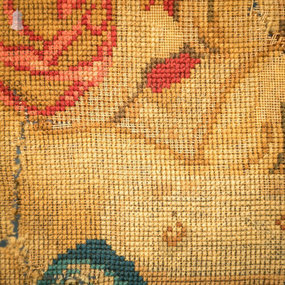 2340.0 Carved French Fire Screen, Crewel Work Tapestry, 18th C Carved Oak Frame photo