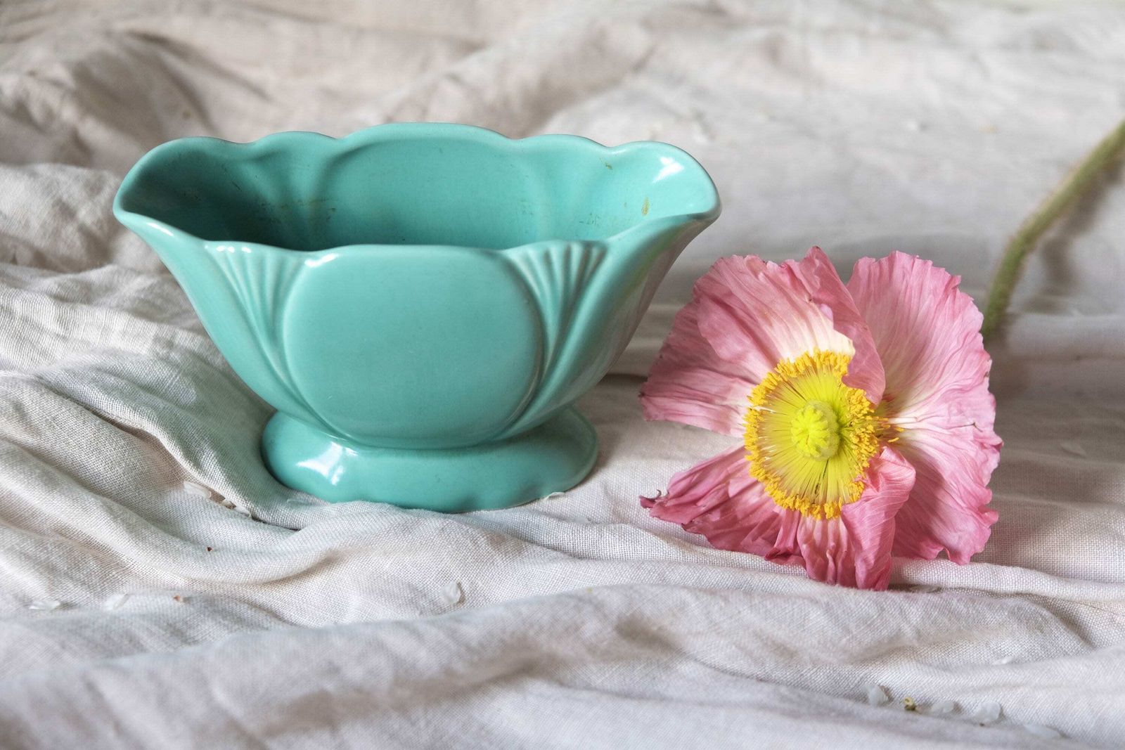 Vintage Mantle Vase, Vintage Dartmouth Pottery, Aqua Green Vase photo buy