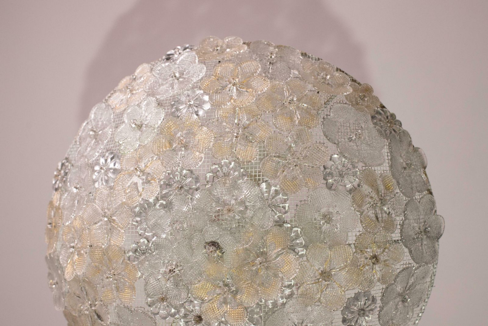 photo furniture Mid Century Gold Flower Glass Ceiling Light 1960s By Barovier E Toso