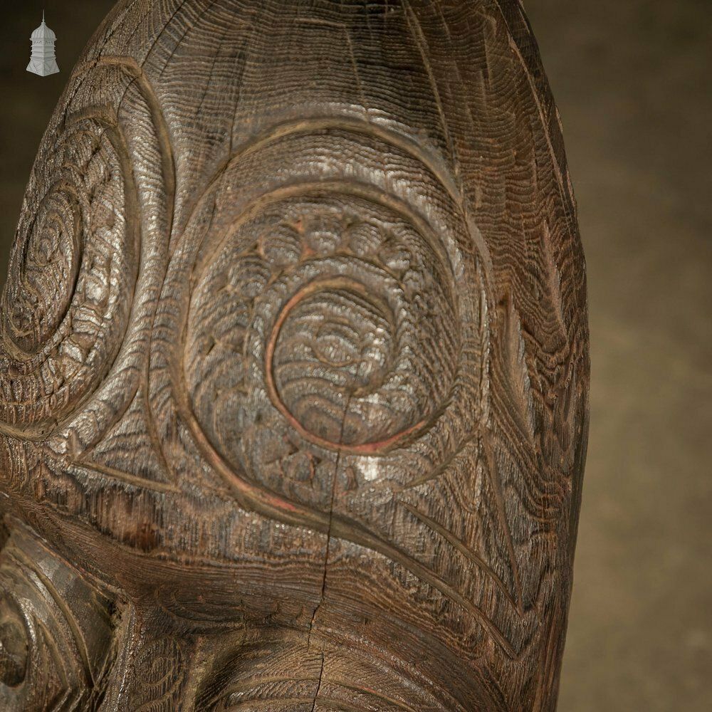 Maori Tribal Sculpture, Early 1800s Carved Hardwood Figure Or Totem photo vintage