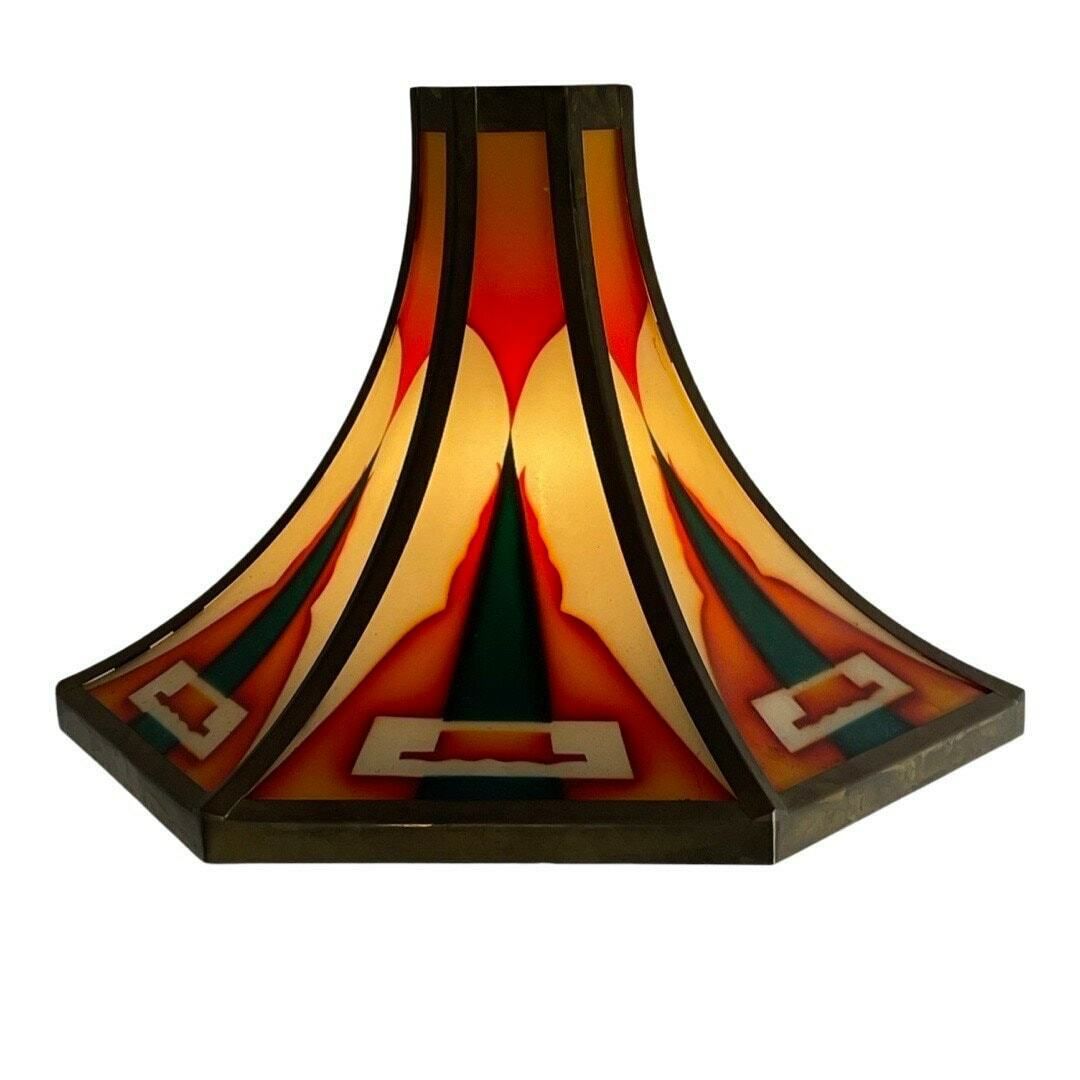 Art Deco / Amsterdam School   Stained Glass Wall Sconce   Bronze Frame   In The Style Of Tuschinski   Multiple In Stock