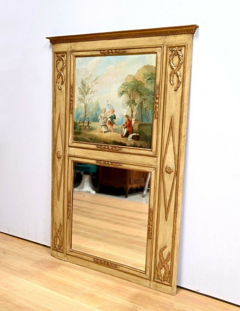 Important Trumeau In Golden Wood, Louis XVI Period – Late 18th Century photo Home Decor