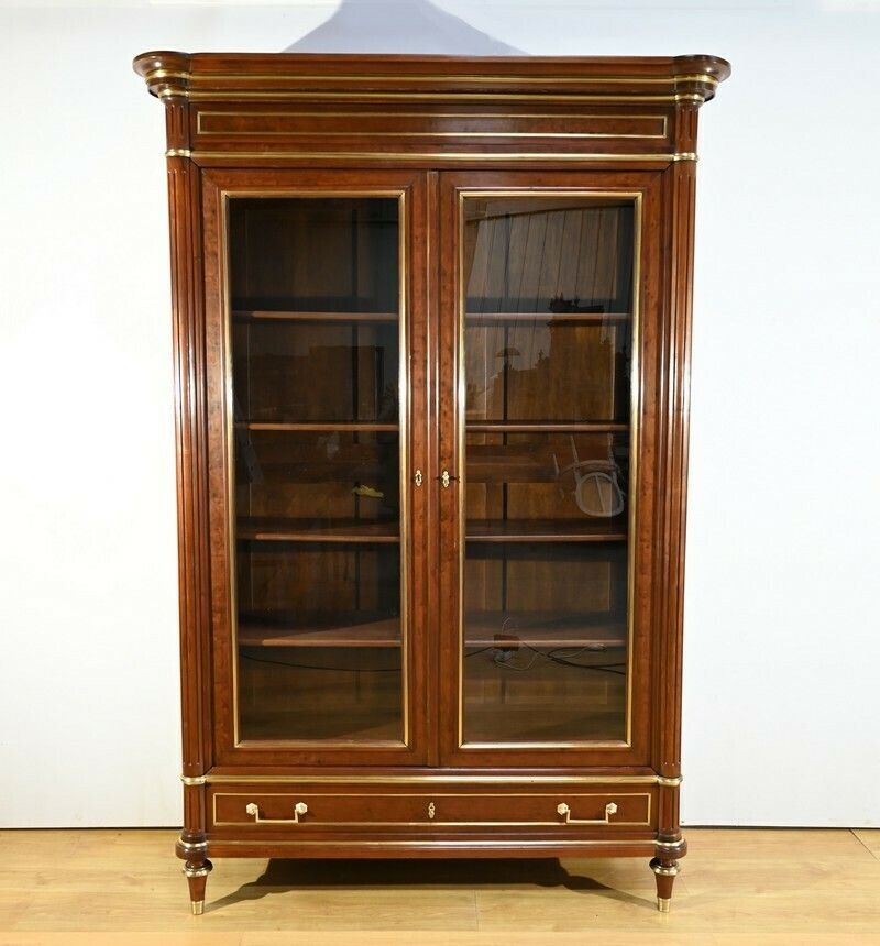 Large Mahogany Bookcase, Louis XVI Style – Mid 19th Century photo furniture