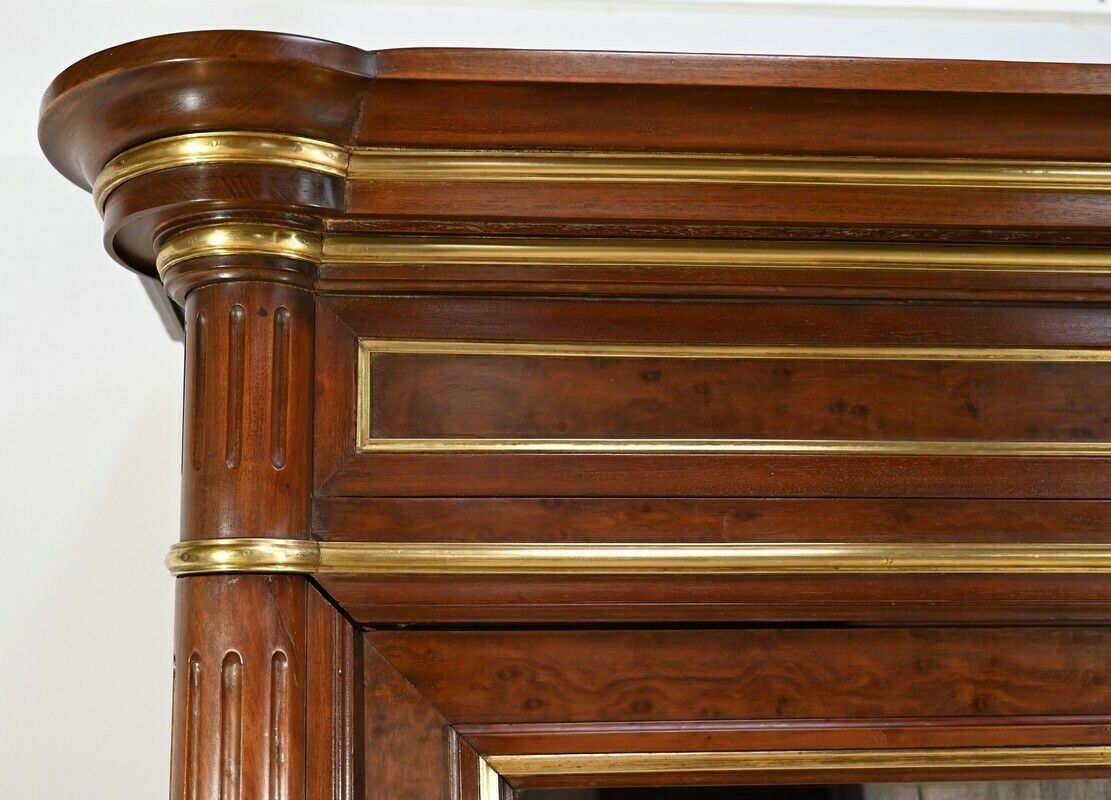 photo furniture Large Mahogany Bookcase, Louis XVI Style – Mid 19th Century