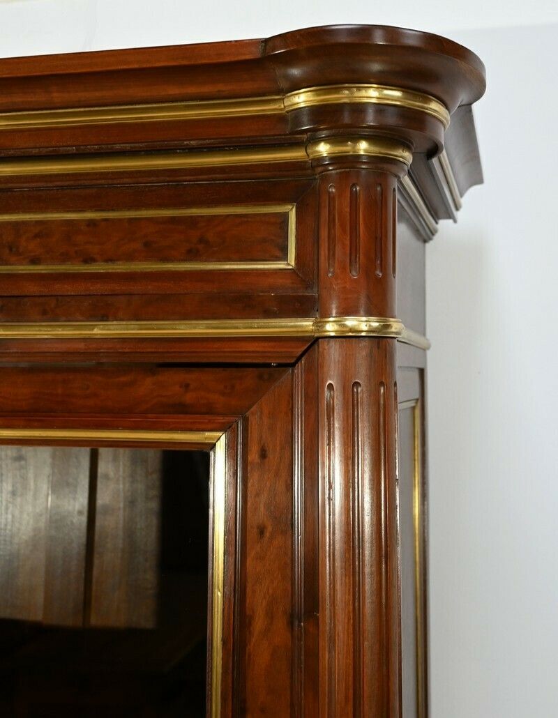 Furniture Large Mahogany Bookcase, Louis XVI Style – Mid 19th Century photo