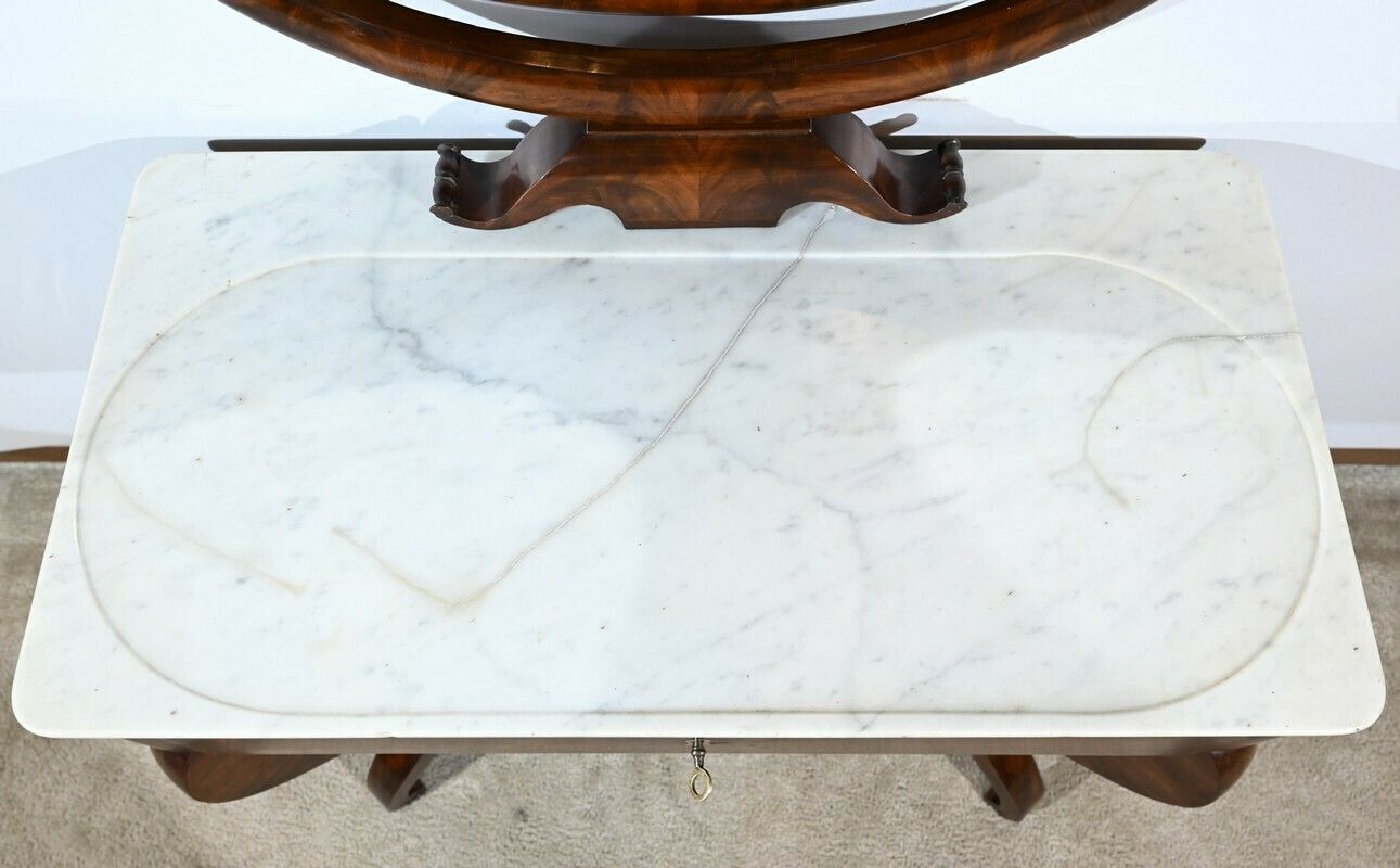 Burl Mahogany Dressing Table, Restoration Period – Early 19th Century photo 2313.3467742599996
