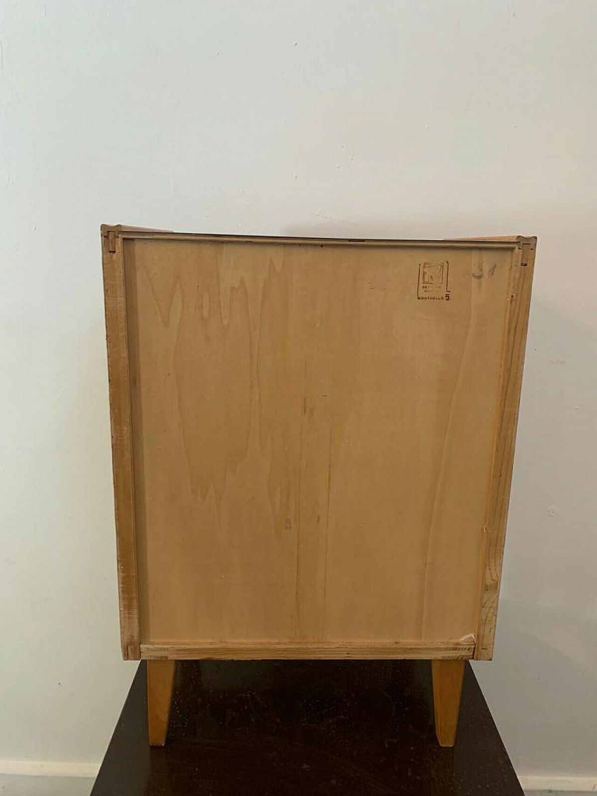 photo furniture Ash Bedside Table With Pearl Grey Laminate Top, 1950s
