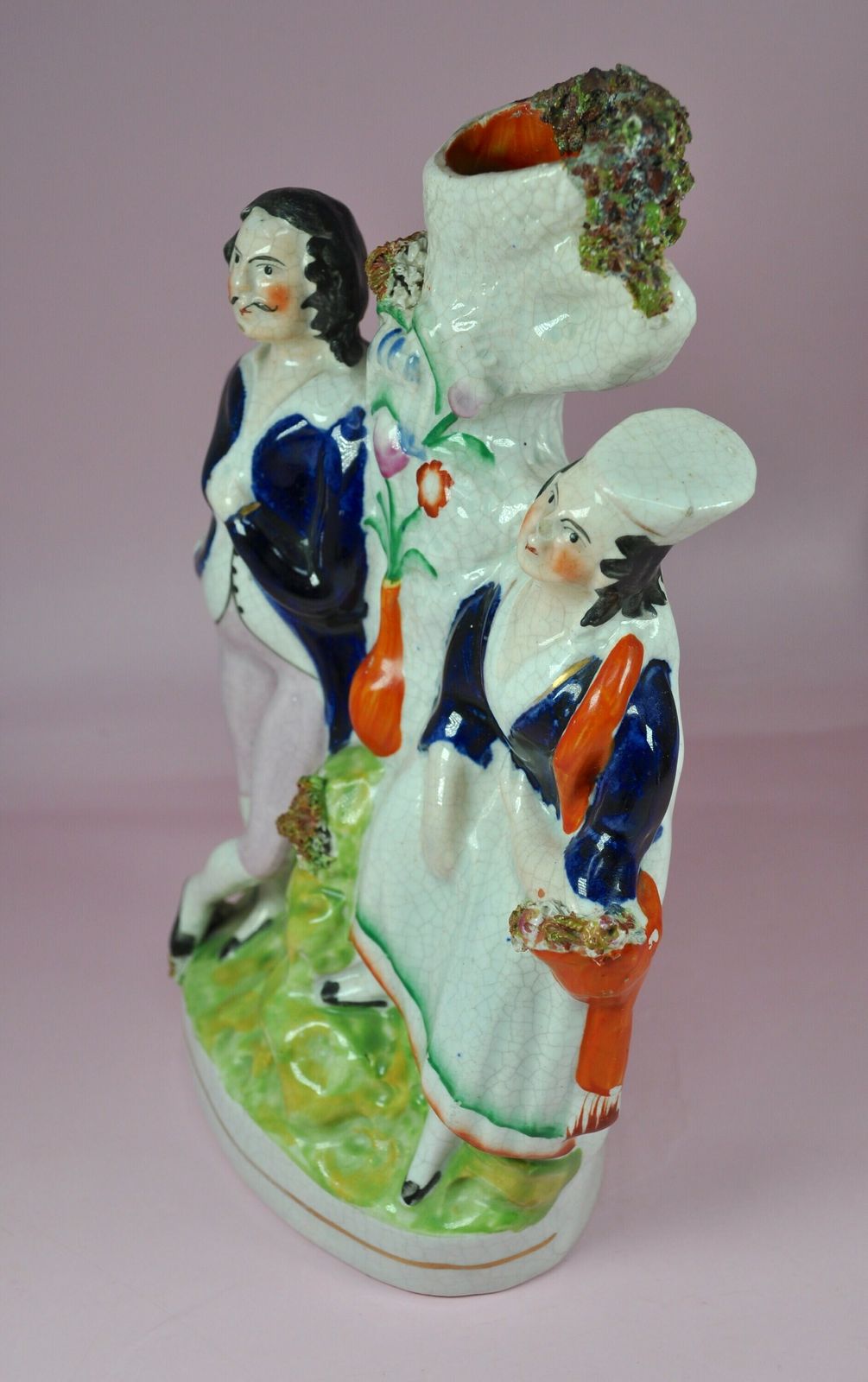 Staffordshire Figures Spill Vase, Antique Staffordshire photo 60.0