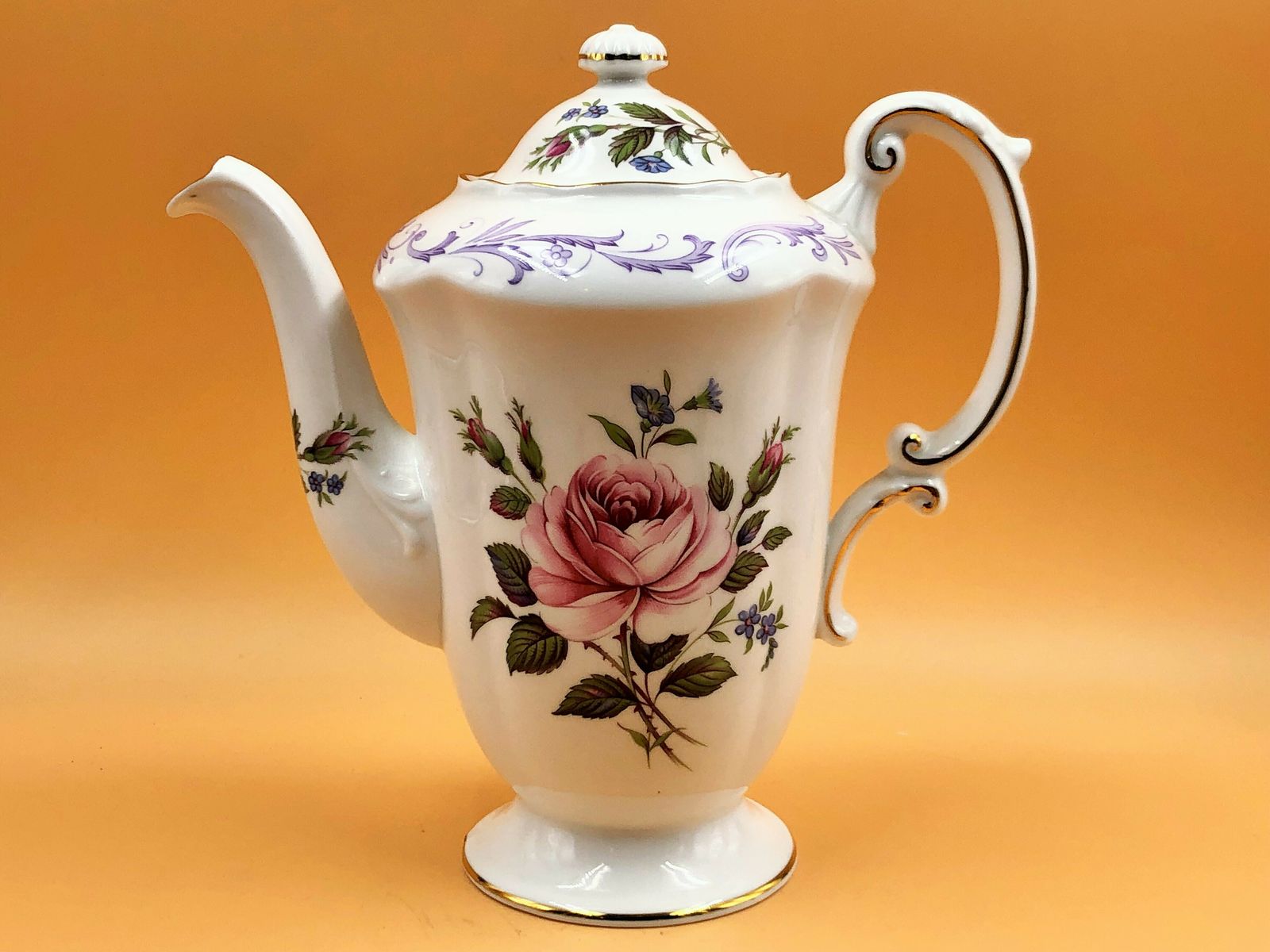 Vintage Paragon China Century Rose 1 Pint Capacity Coffee Pot. C1967.