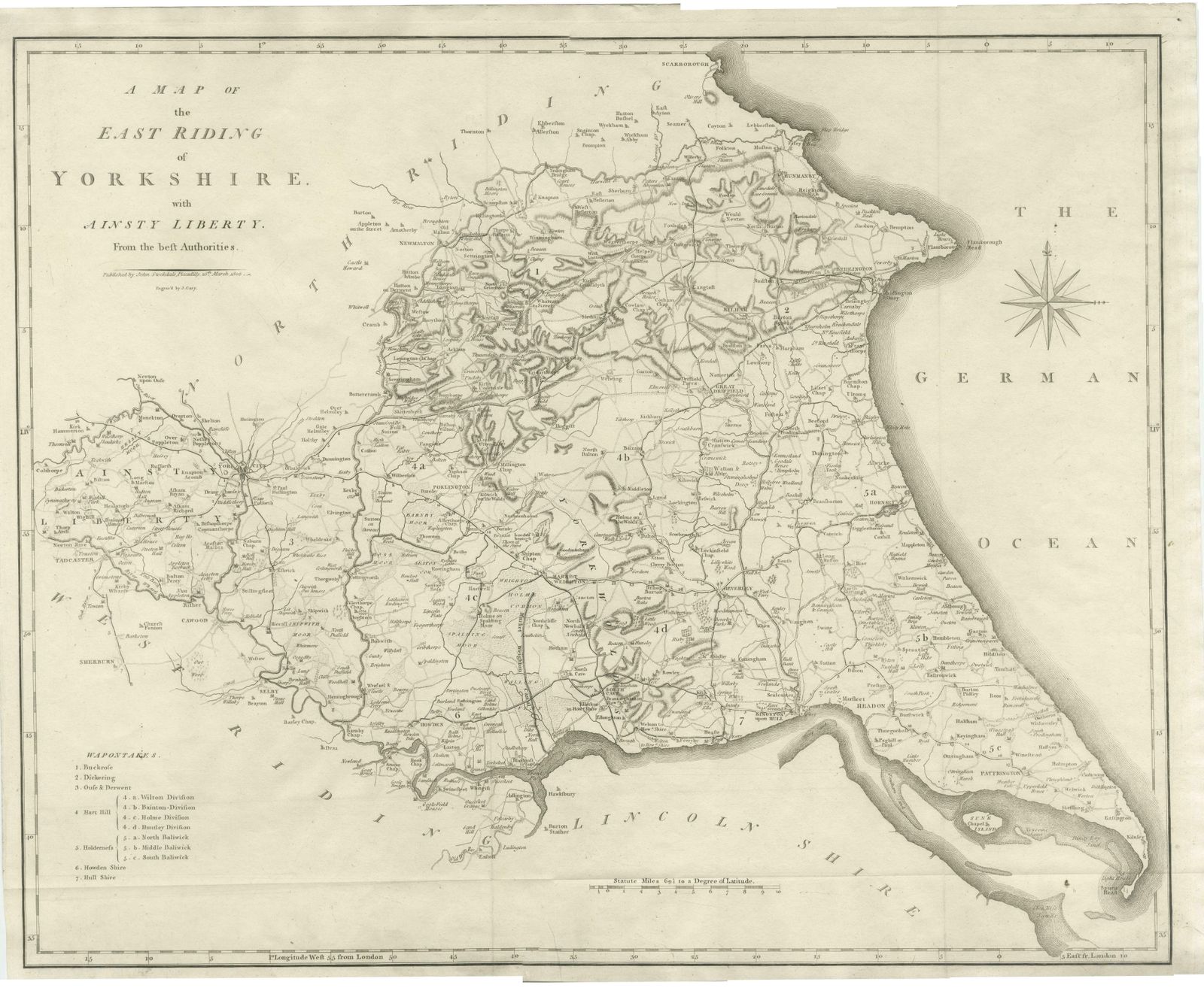 Large Antique County Map Of The East Riding Of Yorkshire, England photo furniture