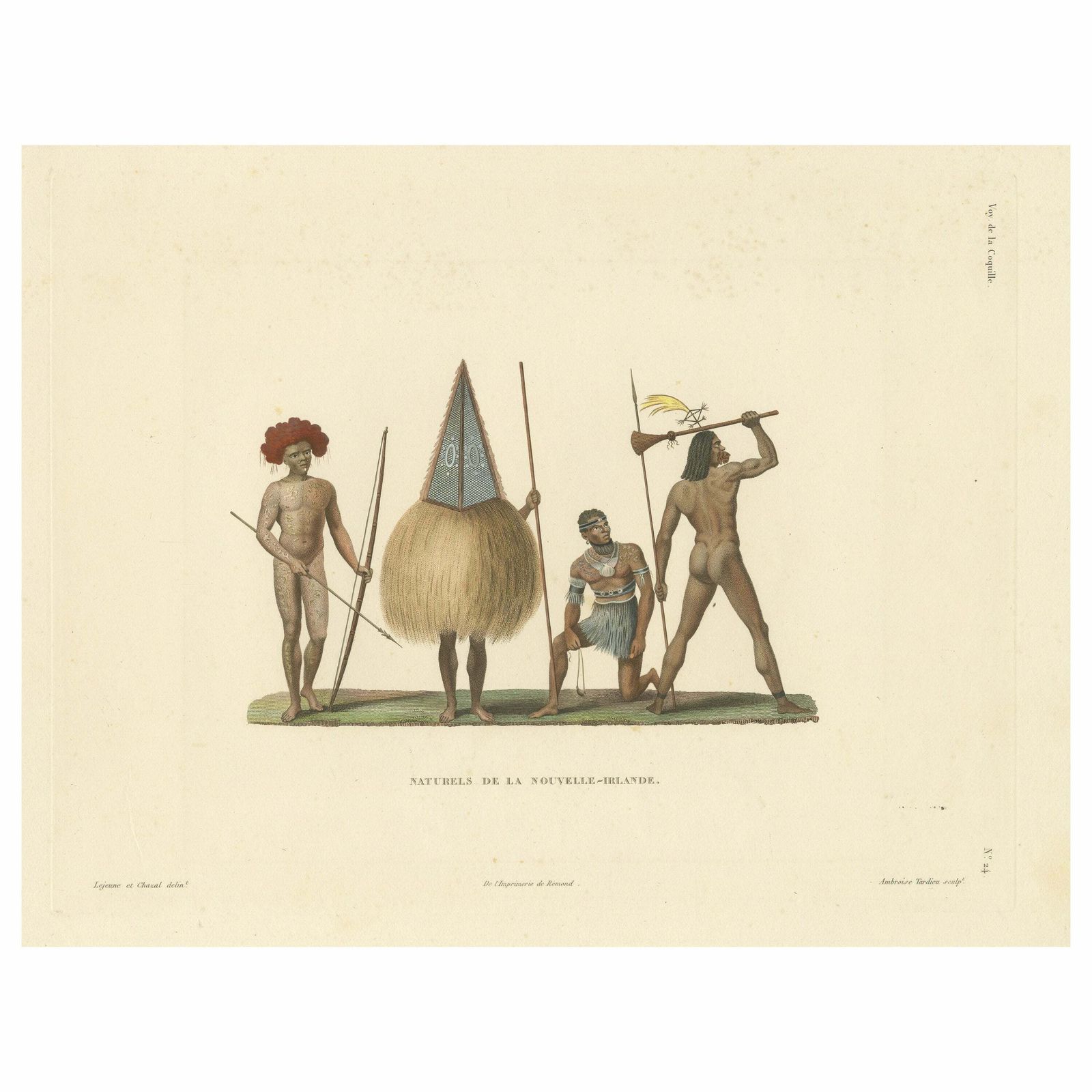 Antique Print Of Natives Of New Ireland