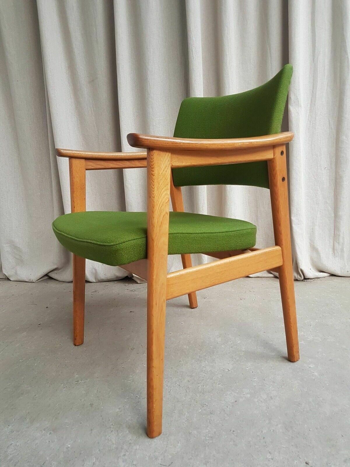 Vtg Mid Century Oak Armchair Side Chair By Erik Kirkegaard For Hong Stole R340 photo vinterior