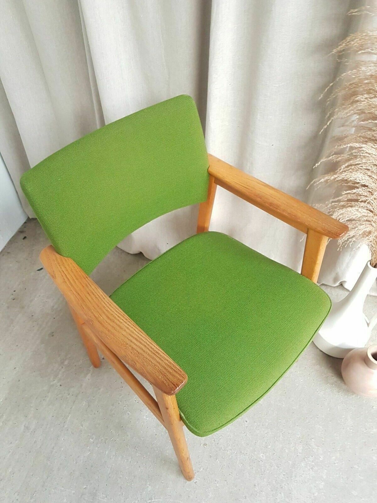Vtg Mid Century Oak Armchair Side Chair By Erik Kirkegaard For Hong Stole R340 photo vintage