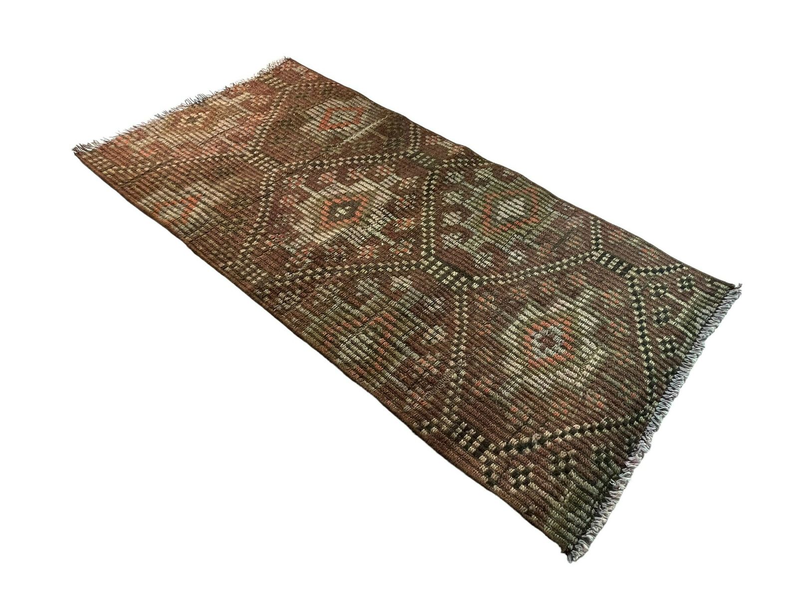 Turkish Mini Kilim Rug ,Vintage Anatolian Turkish Kelim, 121 X 60 Cm photo vintage